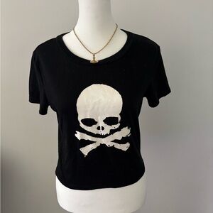 Black Skull Graphic Women's Top